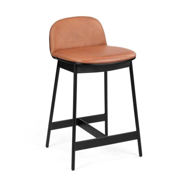 Pewter Gray Fabric - Black Ash Backrest - Black Powder Coated Base