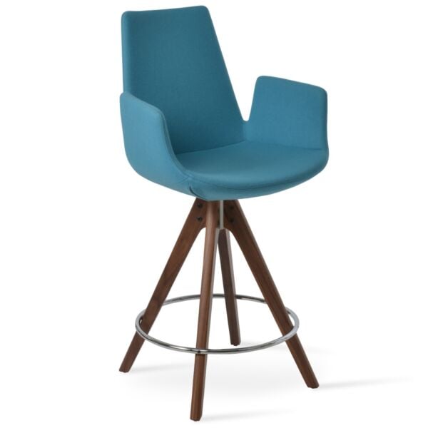 Eiffel Arm Pyramid Wood Swivel Stool by sohoConcept