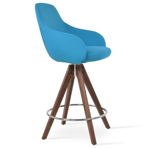 Gazel Arm Pyramid Wood Swivel Stool by sohoConcept