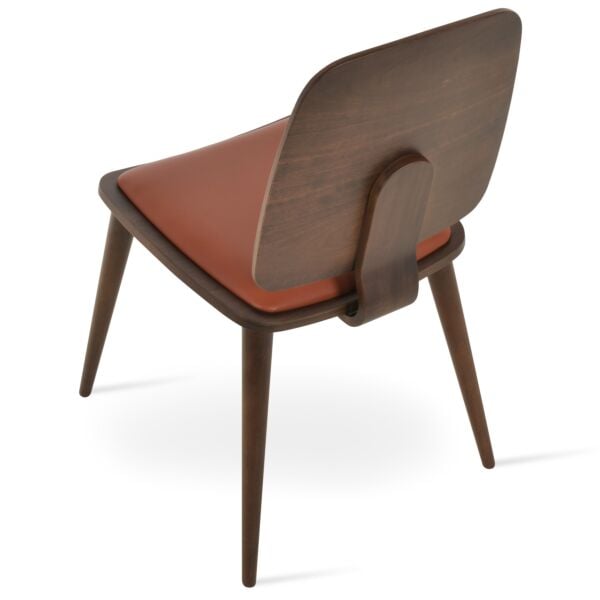 Cinnamon Leatherette (320) - American Walnut Veneer Back - Walnut Stained Solid Wood Legs