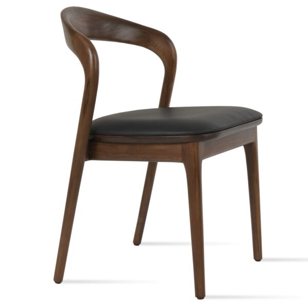 Black PPM-S Leatherette (502-40)-Solid Ash Walnut Finish Legs