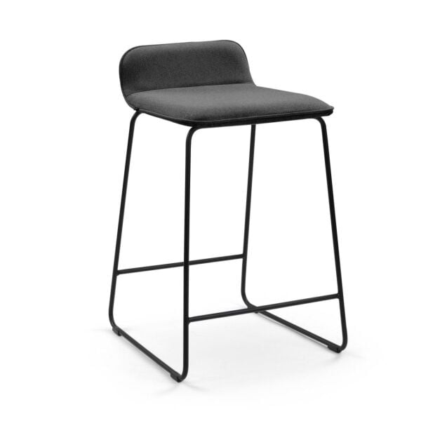 Pewter Gray Fabric - White Powder Coated Steel