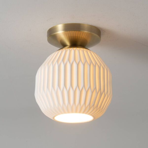 Moraga Bone Porcelain Semi-Flush Mount Ceiling Light