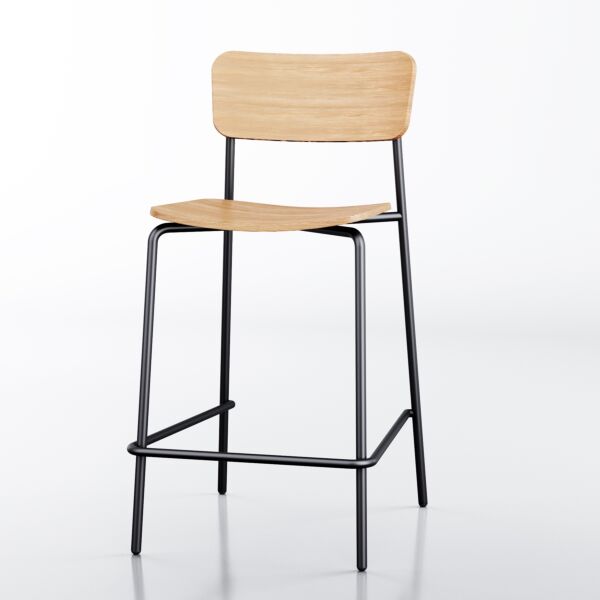 Natural Oak Seat - Black Frame