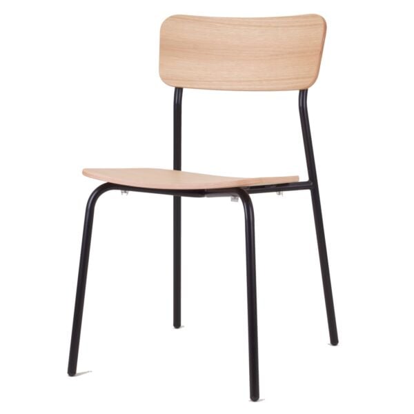 Natural Oak Seat on Black Frame