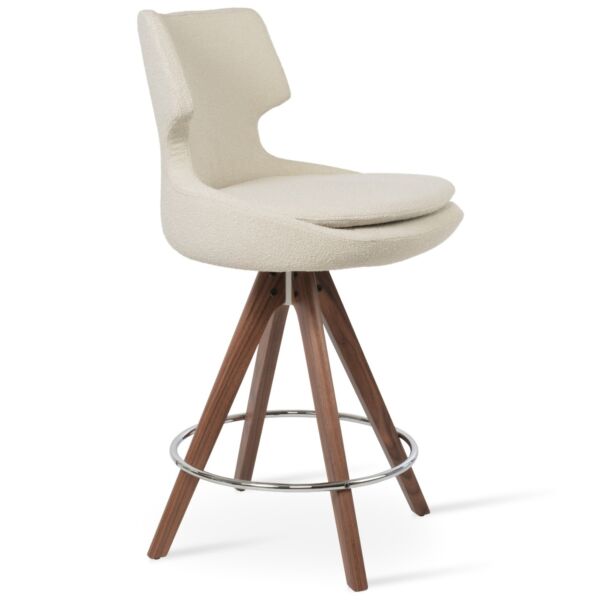 Patara Pyramid Wood Swivel Stool by sohoConcept