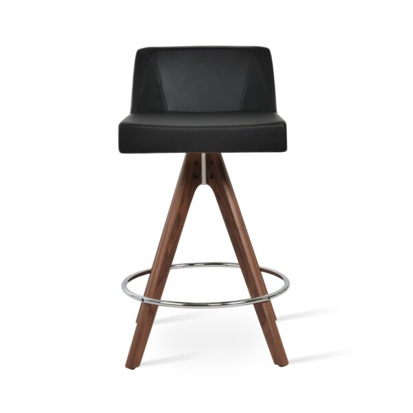 Black Leatherette on American Walnut