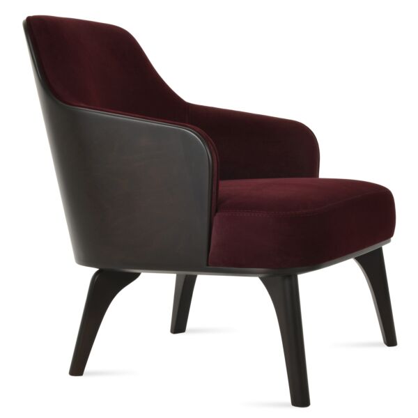 Cinnamon Leatherette (350) - Walnut Plywood Shell - Walnut Stained Solid Wood Legs