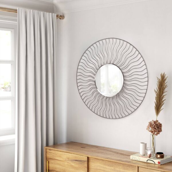 Sunburst Round Wall Mirror - Set of 2