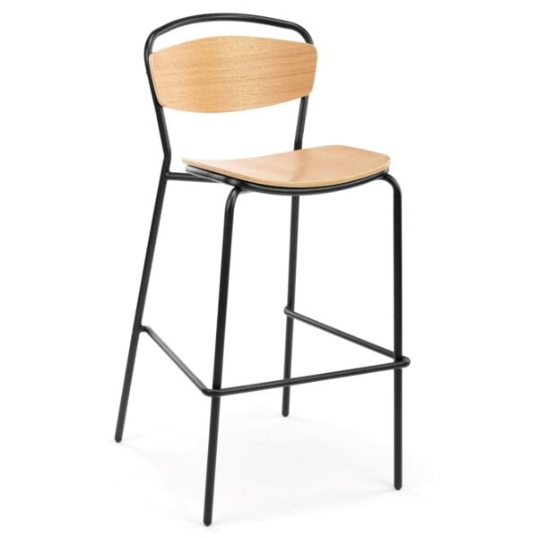 Natural Ash - Black Powder Coated Steel