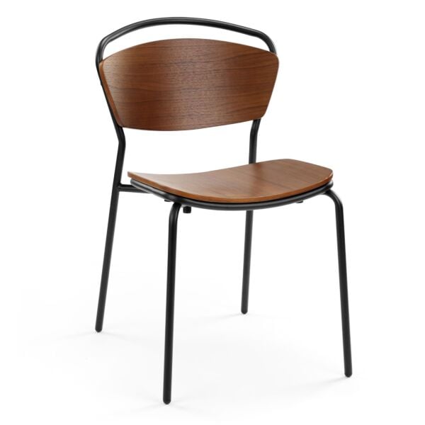 Walnut Ash - Black Powder Coated Steel