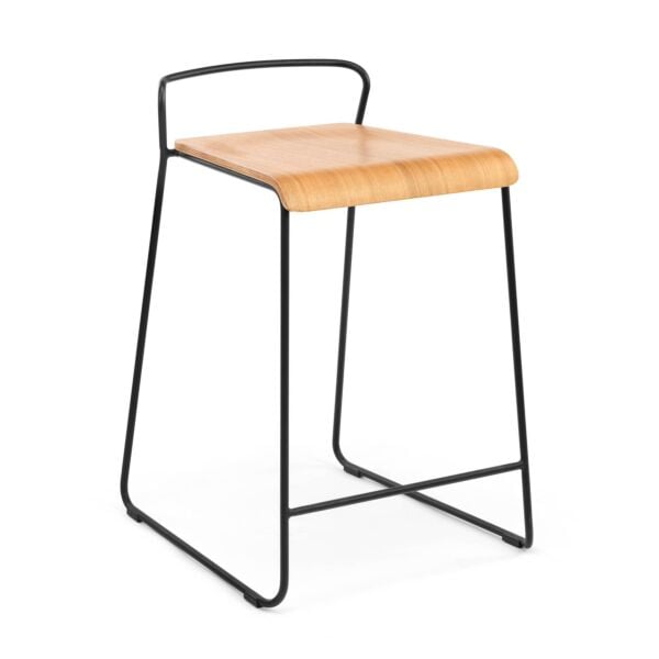 Natural Ash - Black Powder Coated Steel