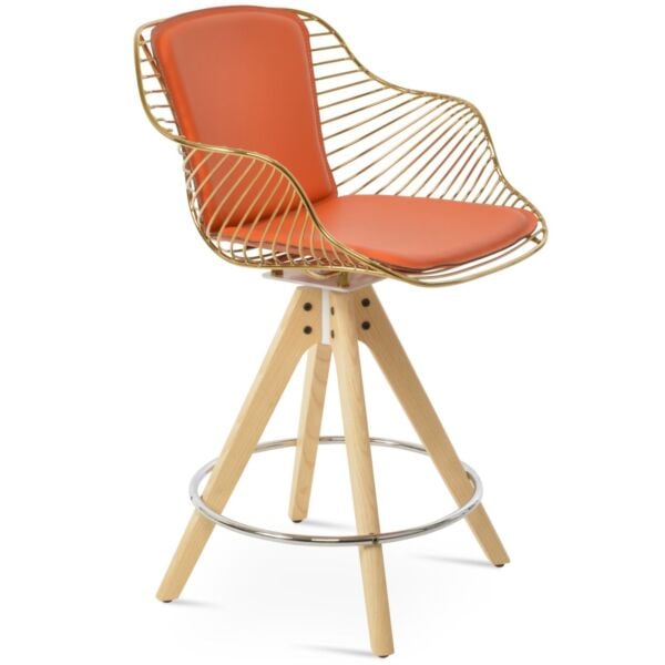 Zebra Pyramid Wood Swivel Stool by sohoConcept
