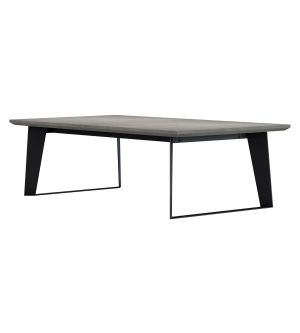 Amsterdam Outdoor Coffee Table - Grey Concrete on Black Steel