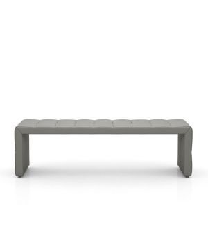 Broad Bench - Warm Grey Leather