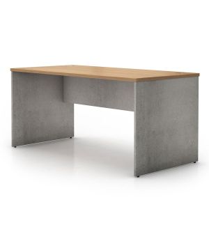 Broome Desk - Latte Walnut on Weathered Concrete