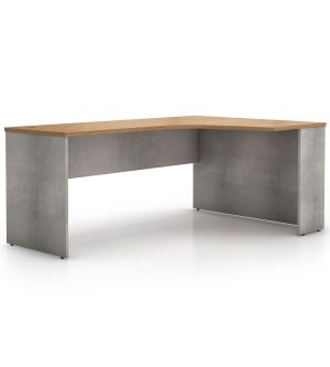 Broome Right Corner Desk - Latte Walnut on Weathered Concrete