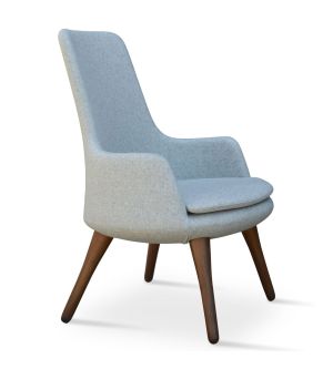 Dervish Lounge Wood High Back Armchair by sohoConcept
