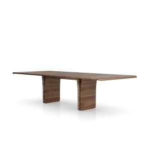 Top and Legs in Walnut, Accent in Polished Brass
