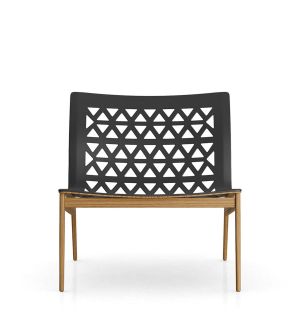 Elmstead Lounge Chair - Black Leather and Teak