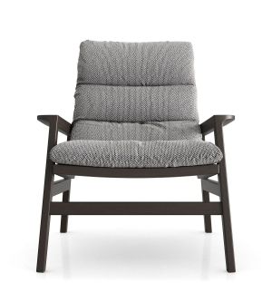Fulton Lounge Armchair - Mixed Marble Fabric and Seared Ash Wood