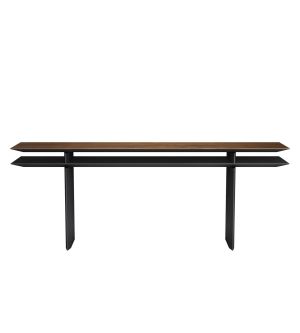 Kensington Console Table - Walnut and Metallic Graphite
