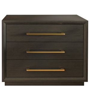 Manhattan Contemporary Grey and Gold Nightstand
