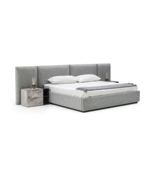 Maranello Modern Upholstered Platform Grey Bed
