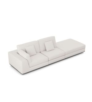 Perry Left Open Sofa - Chalk Fabric