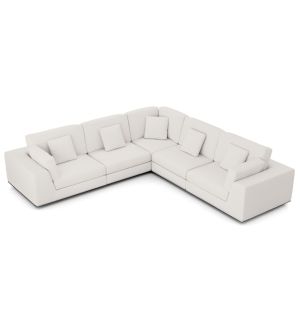 Perry Sectional 2 Arm Corner Sofa - Chalk Fabric