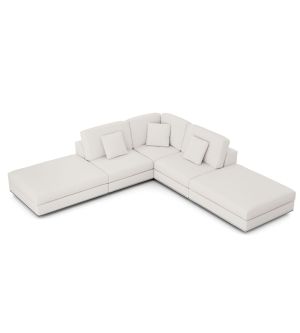 Perry Sectional Armless Corner Sofa - Chalk Fabric