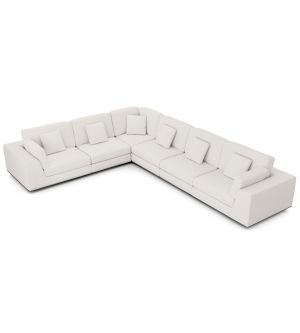 Perry Sectional Large 2 Arm Corner Sofa - Chalk Fabric