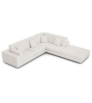 Perry Sectional Left 1 Arm Corner Open Sofa - Chalk Fabric