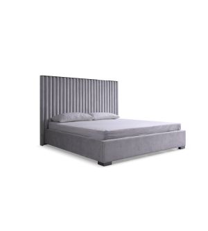 Splendor Modern Upholstered Platform Grey Velvet King Bed