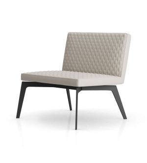 Spring Lounge Chair - Opala Leather, Base in Graphite Steel
