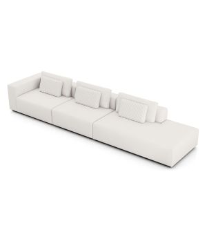 Spruce Right Sofa with End Unit XL - Chalk Fabric