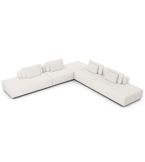 Spruce Sectional L Sofa with End Units - Chalk Fabric