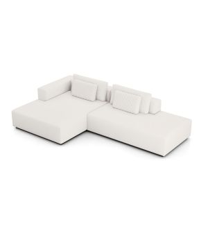 Spruce Sectional Left Chaise and End Unit - Chalk Fabric