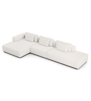Spruce Sectional Left Chaise and End Unit XL - Chalk Fabric