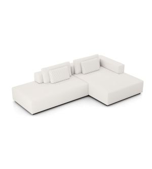 Spruce Sectional Right Chaise and End Unit - Chalk Fabric