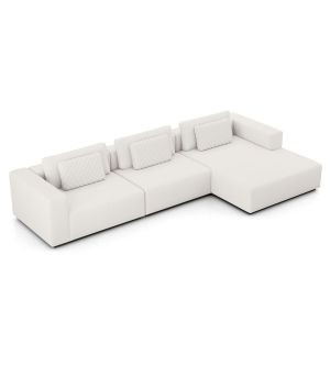 Spruce Sectional Right Sofa with Chaise - Chalk Fabric