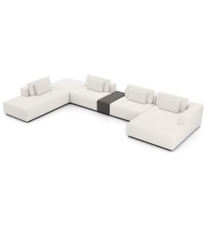 Spruce Sectional Right Sofa with End Unit and Chaise - Chalk Fabric