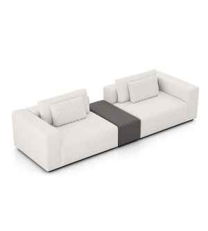 Spruce Two Seat Sofa with Armrest - Chalk Fabric