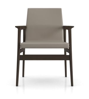 Stanton Dining Armchair - Castle Gray Eco Leather, Frame in Seared Ash Wood