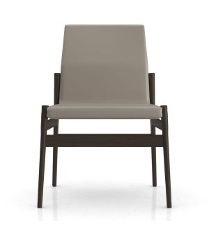Stanton Dining Chair - Castle Gray Eco Leather, Frame in Seared Ash Wood