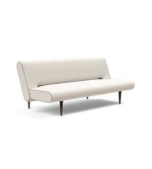 Unfurl Dark Wood Sofa Bed by Innovation Living-531 Boucle Off White (Special Order)