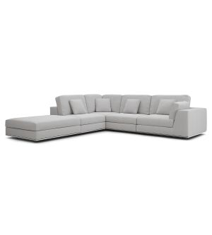 Perry Sectional Right 1 Arm Corner Open Sofa - Gris Fabric