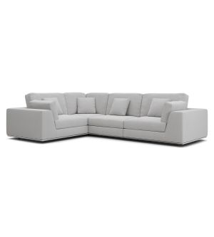 Perry Sectional 2 Arm Corner Compact Sofa - Gris Fabric