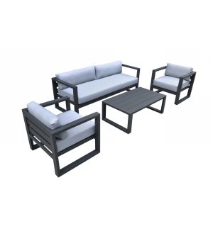 Weber Modern Grey & Black Outdoor Sofa Set