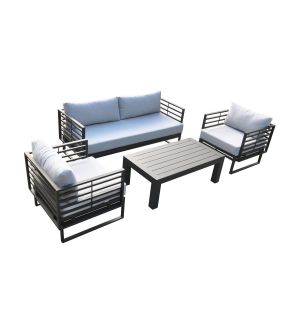 Wharf Modern Outdoor Sofa Set - Grey